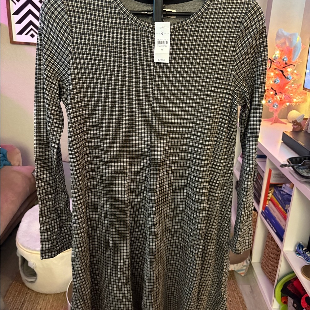 Zara Black and White Checkered Dress